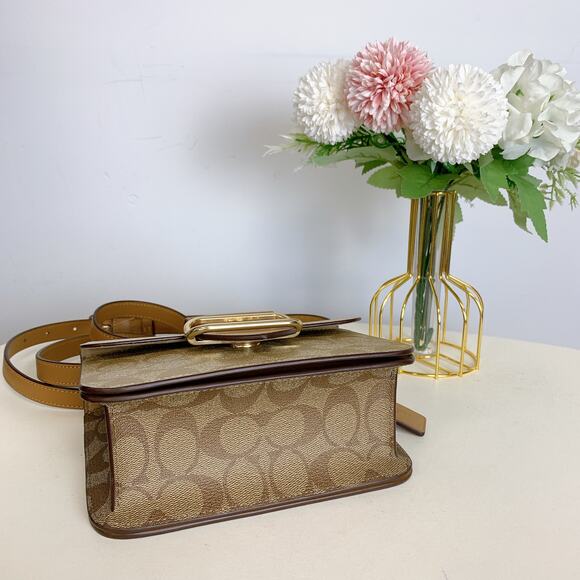 Coach CR329 Morgan Square Crossbody Bag In Blocked Signature Canvas IN - Picture 5 of 10